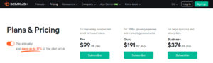 semrush pricing plans