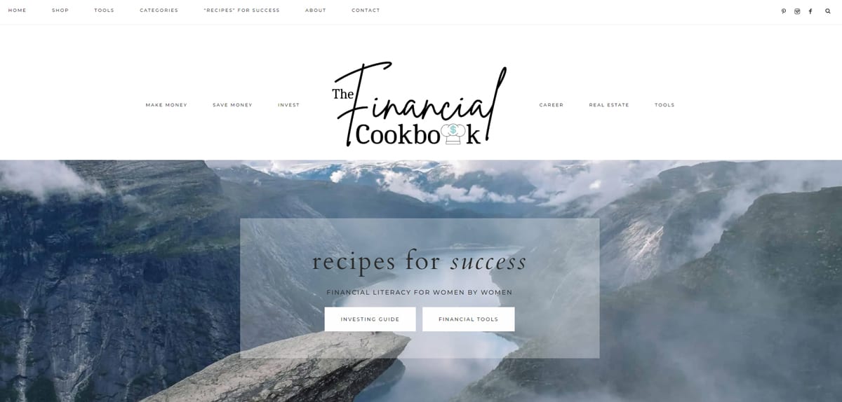A homepage screenshot of personal finance blog