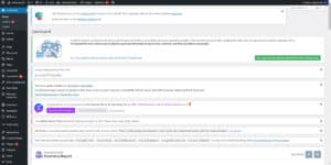 screenshot of wordpress dashbloard